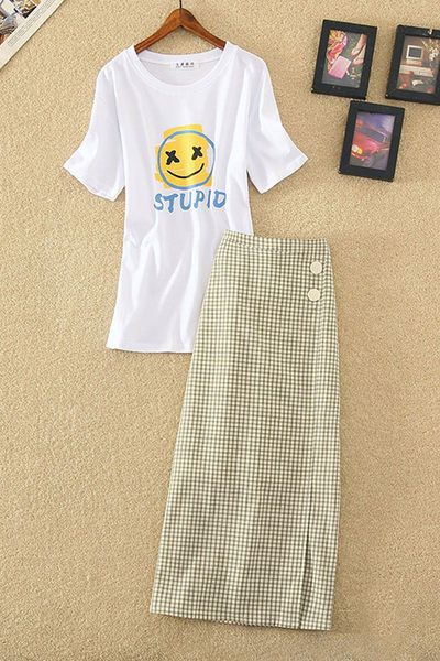 Ženski casual komplet - duga suknja i majica