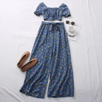 Pavasara-vasaras ziedu raksts - krūtis un garas bikses