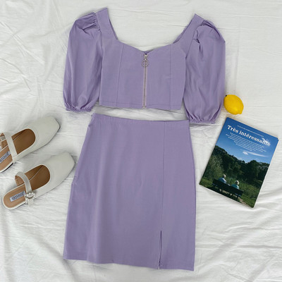 Novi model ljetnog kompleta - bluza na patent i suknja