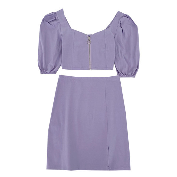 Novi model ljetnog kompleta - bluza na patent i suknja