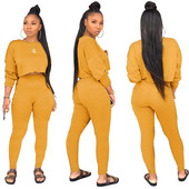 Sportski i casual ženski komplet - tajice s visokim strukom i kratka bluza