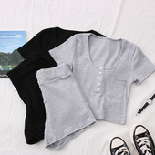 Vasaras ikdienas komplekts - īsa blūze ar pogām un šorti