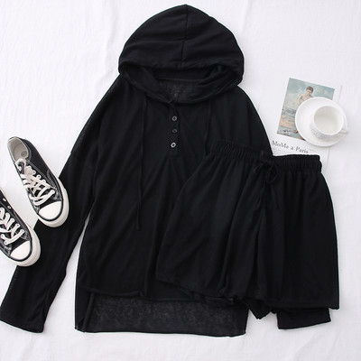 Proljetni komplet trenirke s kapuljačom i kratke hlače