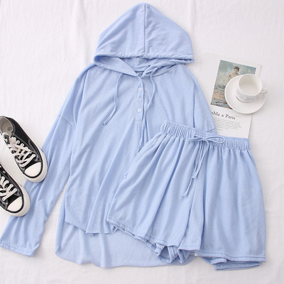 Proljetni komplet trenirke s kapuljačom i kratke hlače