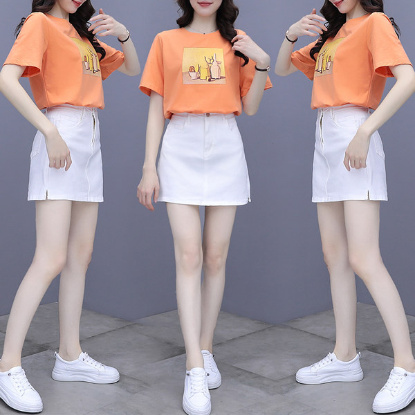 Ženski komplet s visokim strukom i uzorkom u boji