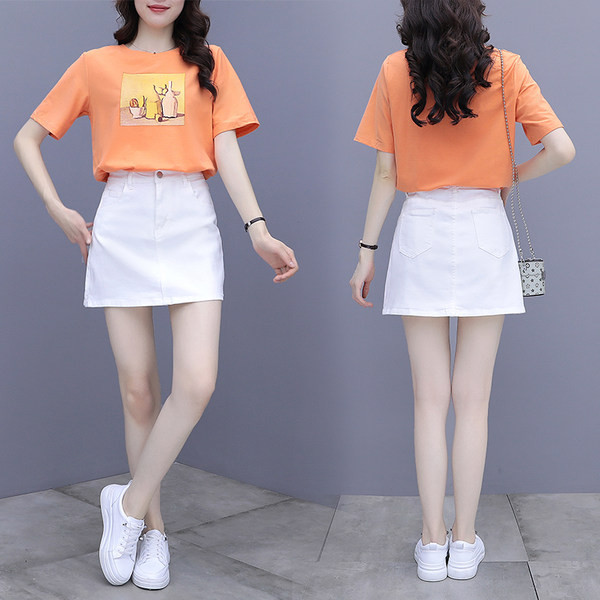 Ženski komplet s visokim strukom i uzorkom u boji