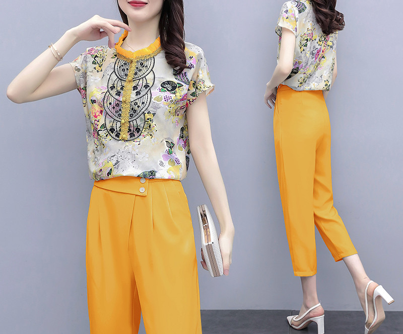 Novi model ženskog kompleta - bluza i hlače na asimetrično kopčanje