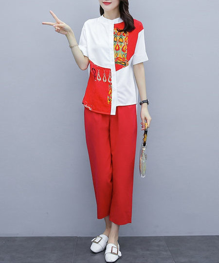 Dnevni ljetni set - asimetrična košulja i hlače