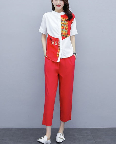 Dnevni ljetni set - asimetrična košulja i hlače