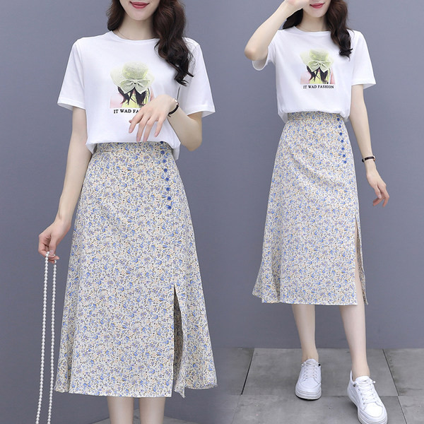 Aktualan ženski komplet - duga suknja i majica