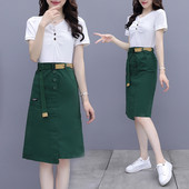 Moderns sieviešu komplekts ar divdaļīgu jostu