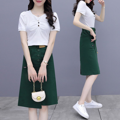 Moderns sieviešu komplekts ar divdaļīgu jostu