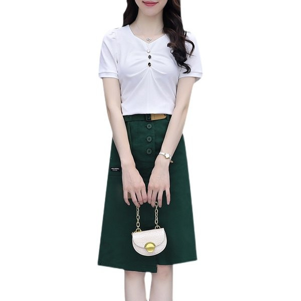 Moderns sieviešu komplekts ar divdaļīgu jostu