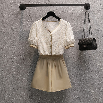 Ženski komplet košulja kratkih rukava i hlača na gumicu