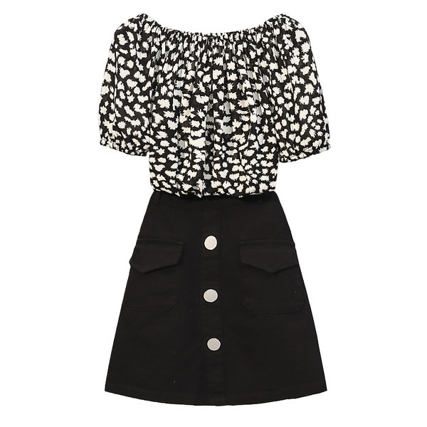 Komplet ženska suknja i košulja kratkih rukava