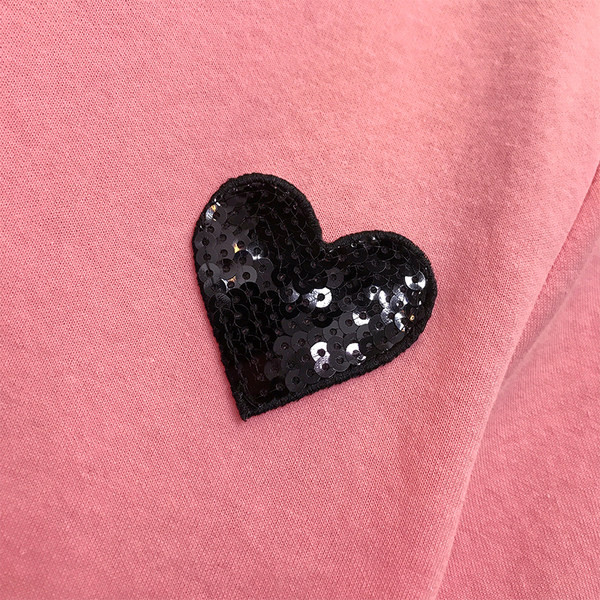 Dnevni ženski set sa srcima i šljokicama - roza boja