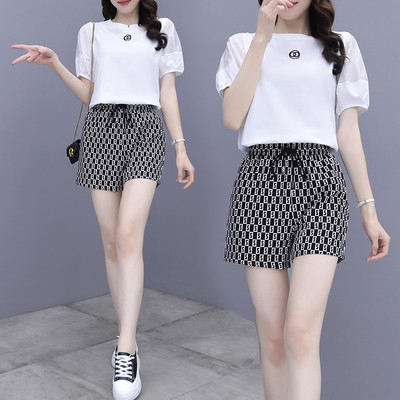 Ljetni ženski komplet sa elastikom u struku - dvodijelni