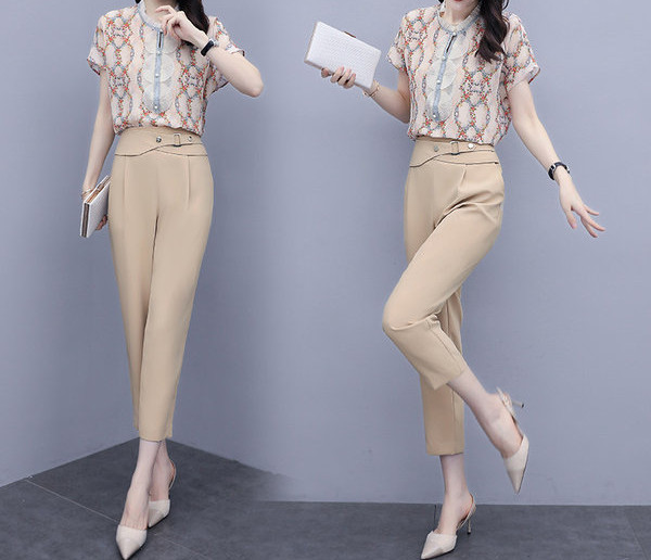 Elegantan ženski set od košulje i hlača