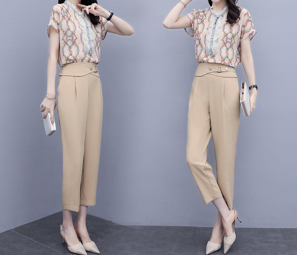 Elegantan ženski set od košulje i hlača