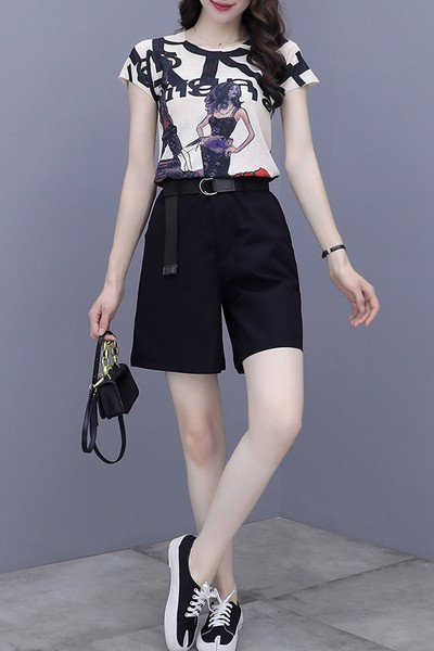 Ljetni set - majica s printom i kratke hlače