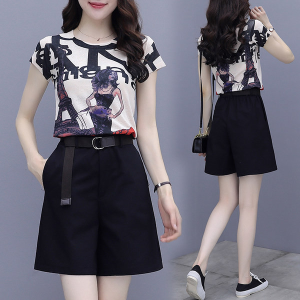 Ljetni set - majica s printom i kratke hlače