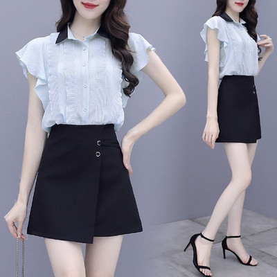 Moderan ženski komplet košulja i kratka suknja