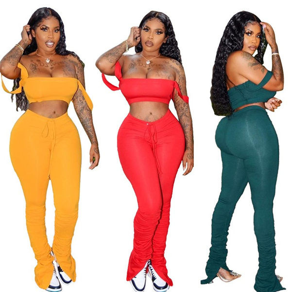 Novi model ženskog kompleta iz dva dijela sa dugim hlačama i poprsjem