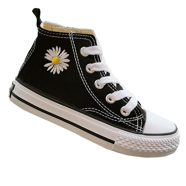 Dječje tenisice za djevojčice s ravnim potplatom i vezom tratinčice