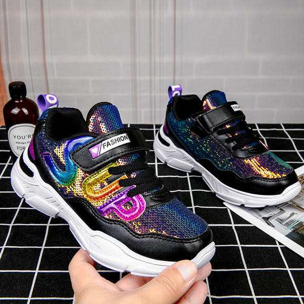 Dječje sjajne tenisice na čičak i vezice