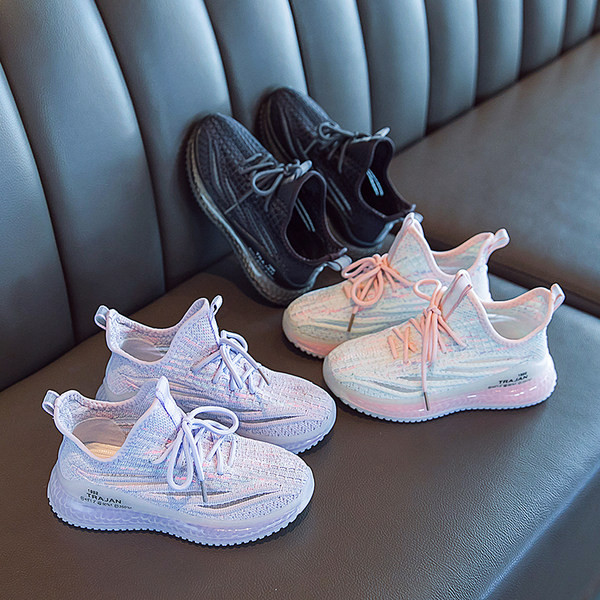 Dječje tekstilne tenisice sa vezicama i ravnim đonom - tri boje