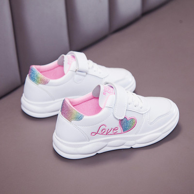 Dječje tenisice od eko kože s vezom i sjajnim efektom