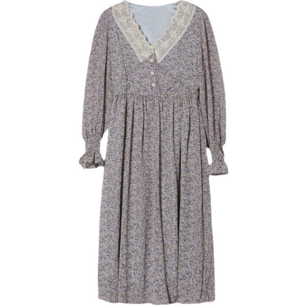 Moderna ženska haljina sa čipkom i cvjetnim uzorkom za trudnice