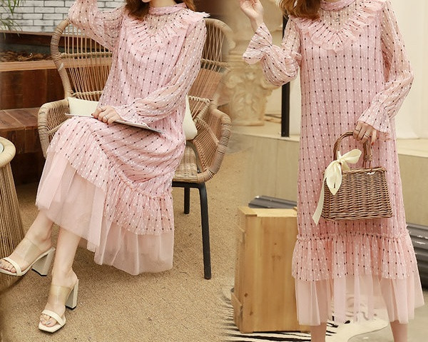 Moderna duga haljina od tila za trudnice