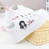 Novi model patika za djevojčice u bijeloj boji sa aplikacijom i vezicama