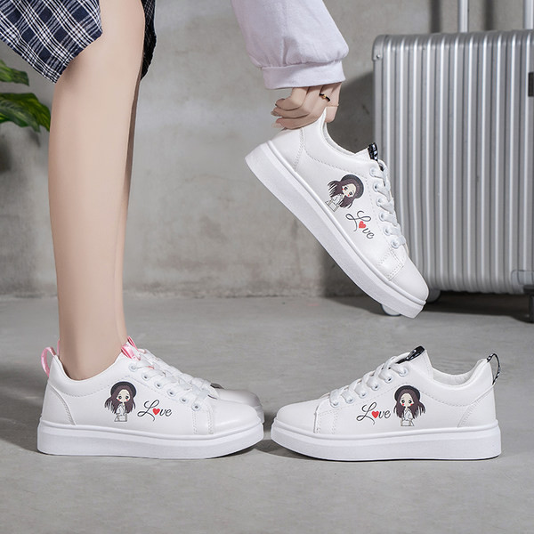 Novi model patika za djevojčice u bijeloj boji sa aplikacijom i vezicama