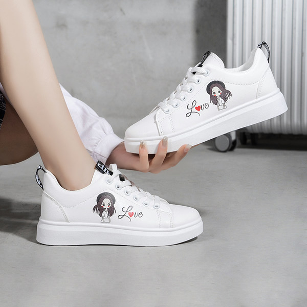 Novi model patika za djevojčice u bijeloj boji sa aplikacijom i vezicama