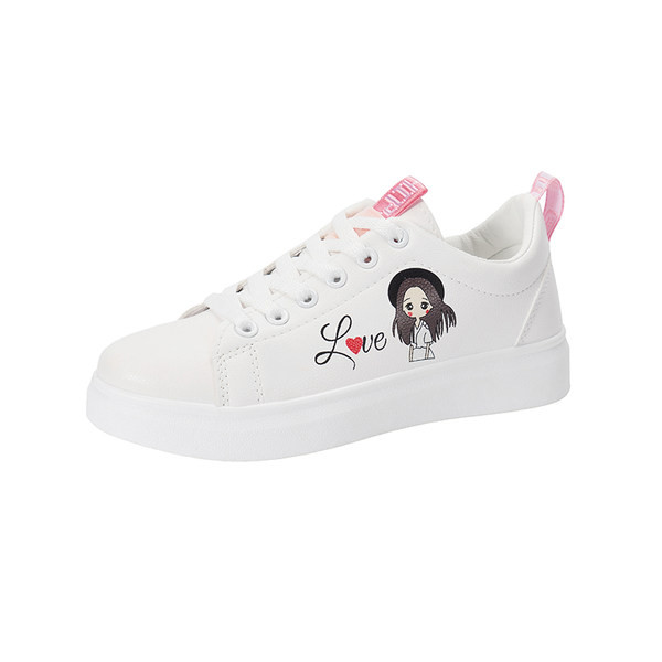 Novi model patika za djevojčice u bijeloj boji sa aplikacijom i vezicama