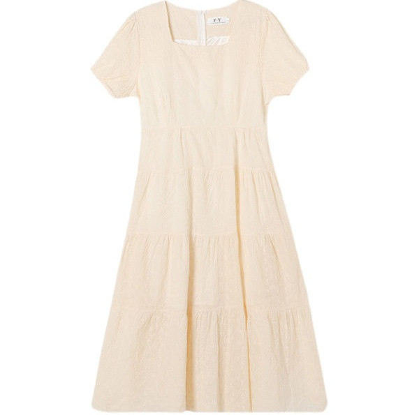 Κομψό φόρεμα με τετράγωνο ντεκολτέ για έγκυες γυναίκες