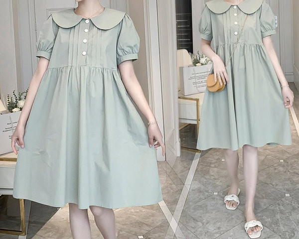 Moderna ženska kratka haljina s kratkim rukavima za trudnice