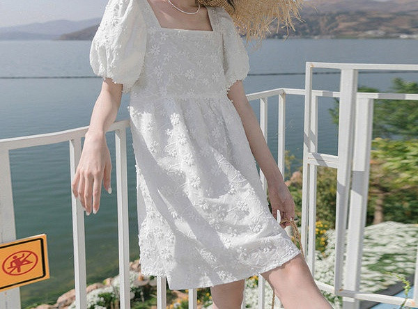 Ženski kratki model haljine s četvrtastim izrezom za trudnice