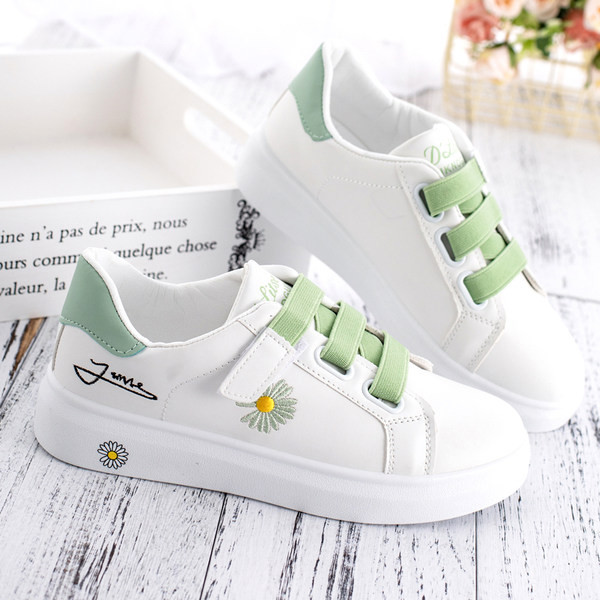 Mūsdienīgas bērnu kedas meitenēm ar elastīgām saitēm un aplikācijām