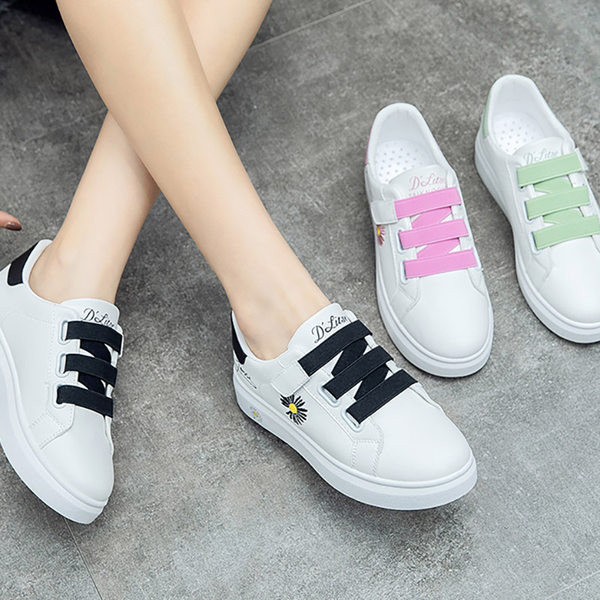 Mūsdienīgas bērnu kedas meitenēm ar elastīgām saitēm un aplikācijām