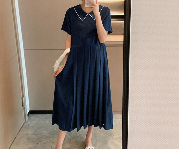 Ženski dugi model haljine za trudnice