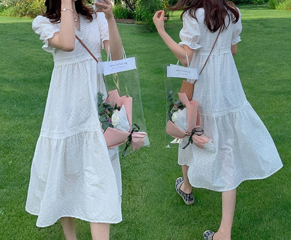 Elegantna ženska haljina sa špic izrezom za trudnice