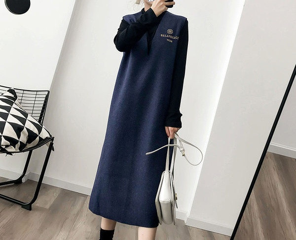 Moderan ženski komplet bluze dugih rukava i haljine za trudnice