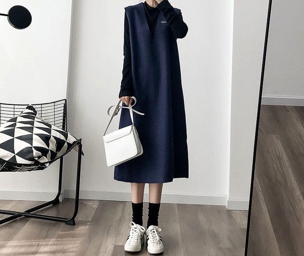 Moderan ženski komplet bluze dugih rukava i haljine za trudnice