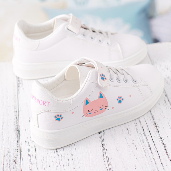 Dječje tenisice za djevojčice u rozo bijeloj boji sa vezicama i naljepnicom