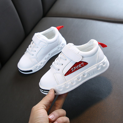 Dječje kožne tenisice s ravnim potplatom i čičkom