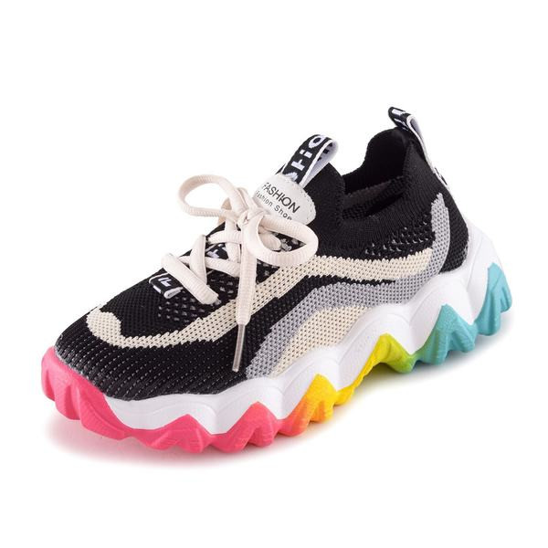 Bērnu krāsainas kedas ar šņorēm un raupju zoli