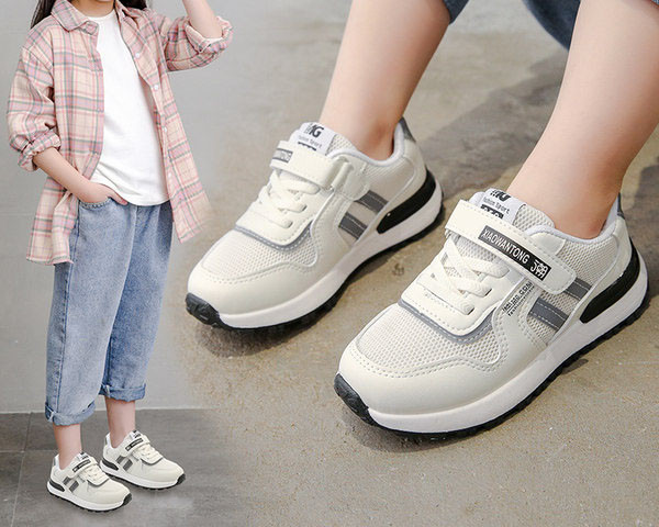 Bērnu kedas ar velcro un sietu-meitenēm